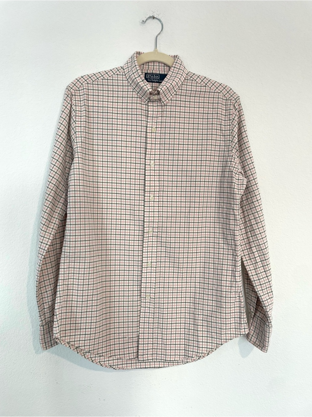 Polo By Ralph Lauren Button-Down Check Shirt in Pink and White